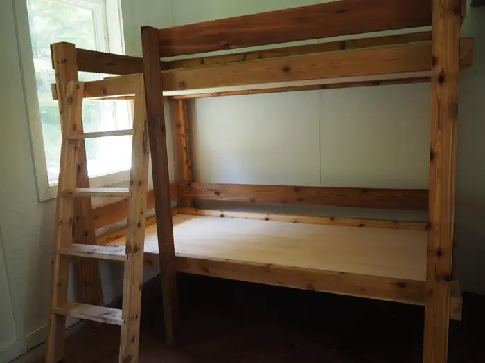 Deep Bay Cabin — Deep Bay Cabin wooden bunk beds