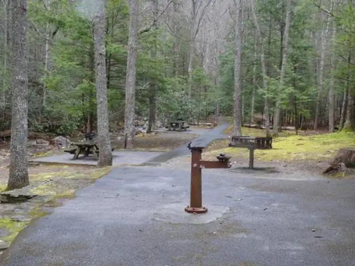 Horse Creek Pavilion DAY USE — Water fountain and picnic tables around the pavilion