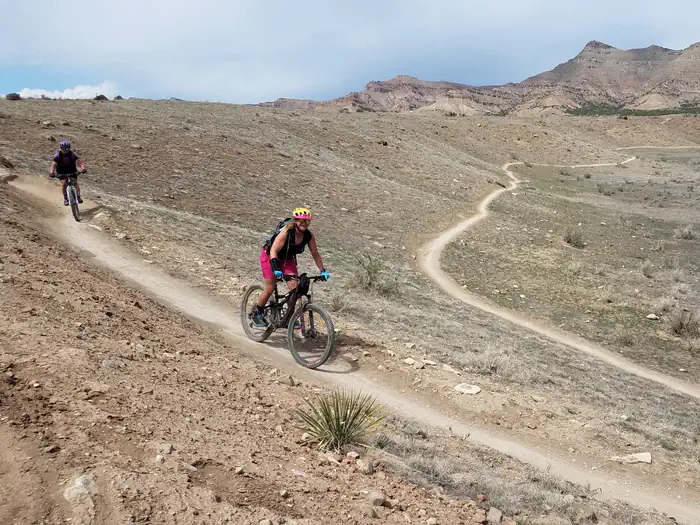 North Fruita Desert Campground — Mountain bikers on Prime Cut