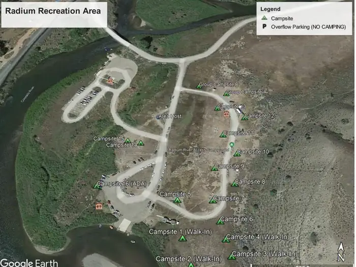 Radium Recreation Area — Overview Map of Radium Recreation Area