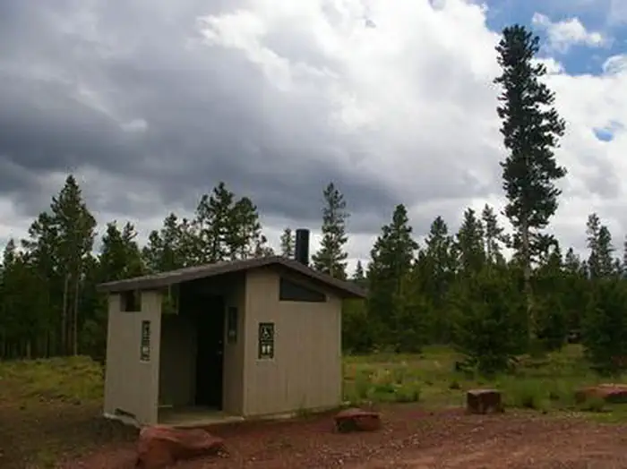 BROWNE LAKE GROUP SITES — One of the restrooms located on the Browne Lake Campground.