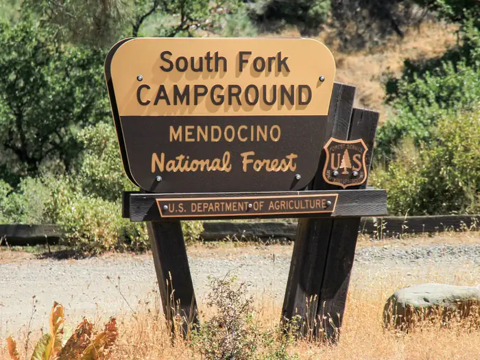 South Fork Campground - Mendocino National Forest — South Fork Campground Sign