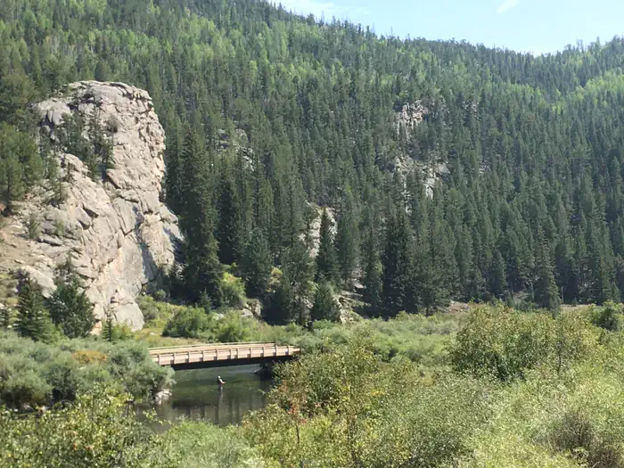 COVE CAMPGROUND — View from Cove Campground / fishing on the South Platte River