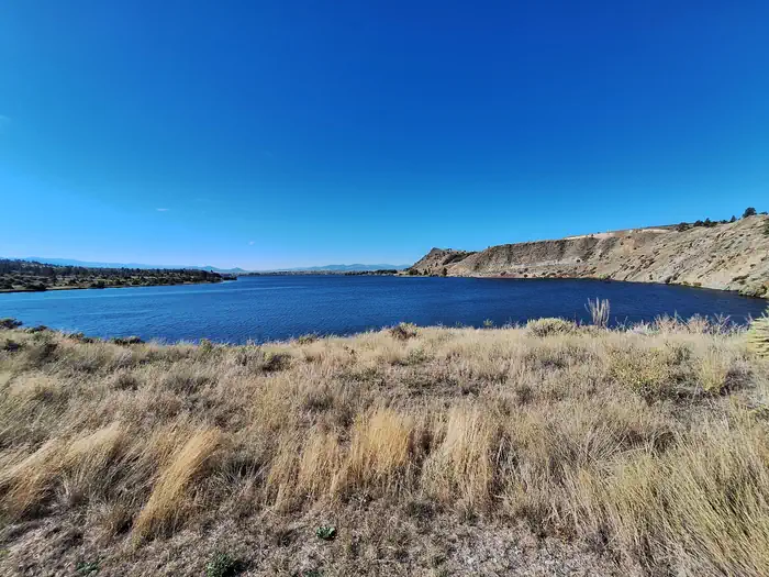 Devil's Elbow Campground — View from walking path toward Elkhorn Mountains and Hauser Lake
