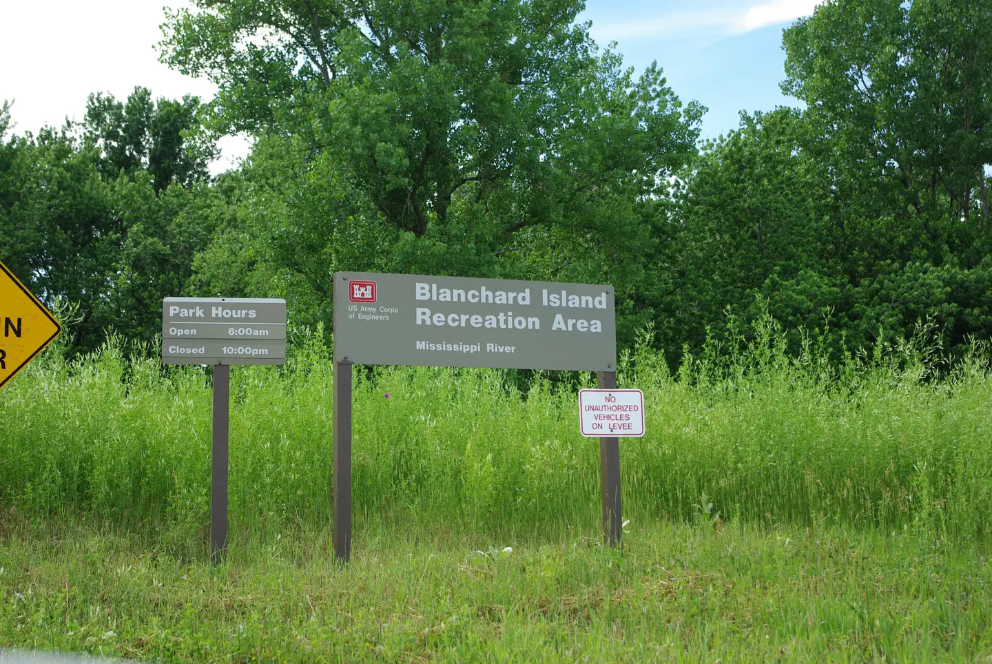Blanchard Island Recreation Area — BI Entrance Sign