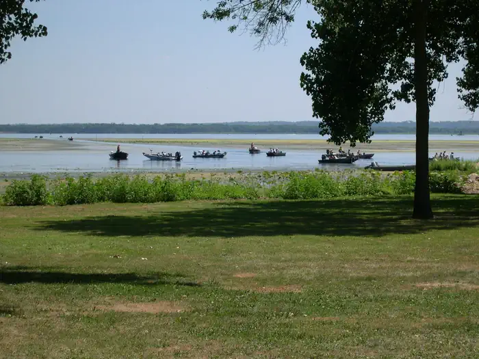 Bulger's Hollow Recreation Area — Fishing boats at Bulger's Hollow Recreation Area
