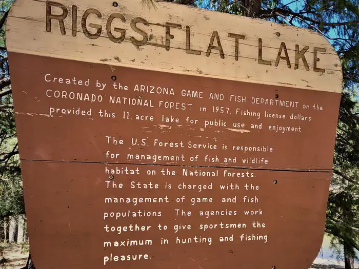 Riggs Lake — Riggs Flat Lake Sign