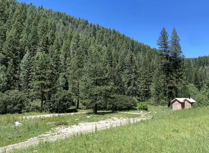 HOLY GHOST GROUP AREA — Group Campsite Private Parking Lot with vault toilet at entrance