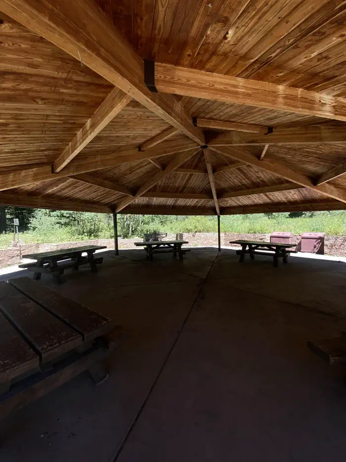 HOLY GHOST GROUP AREA — Tables under pavilion