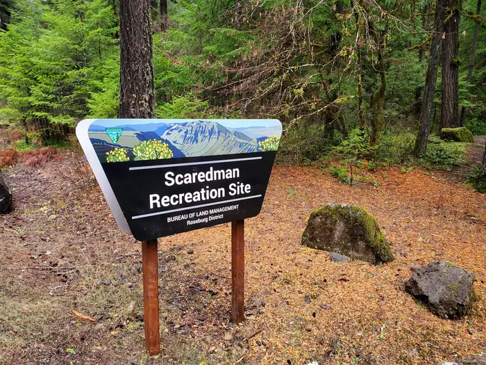 Scaredman Recreation Site — Scaredman Portal Sign