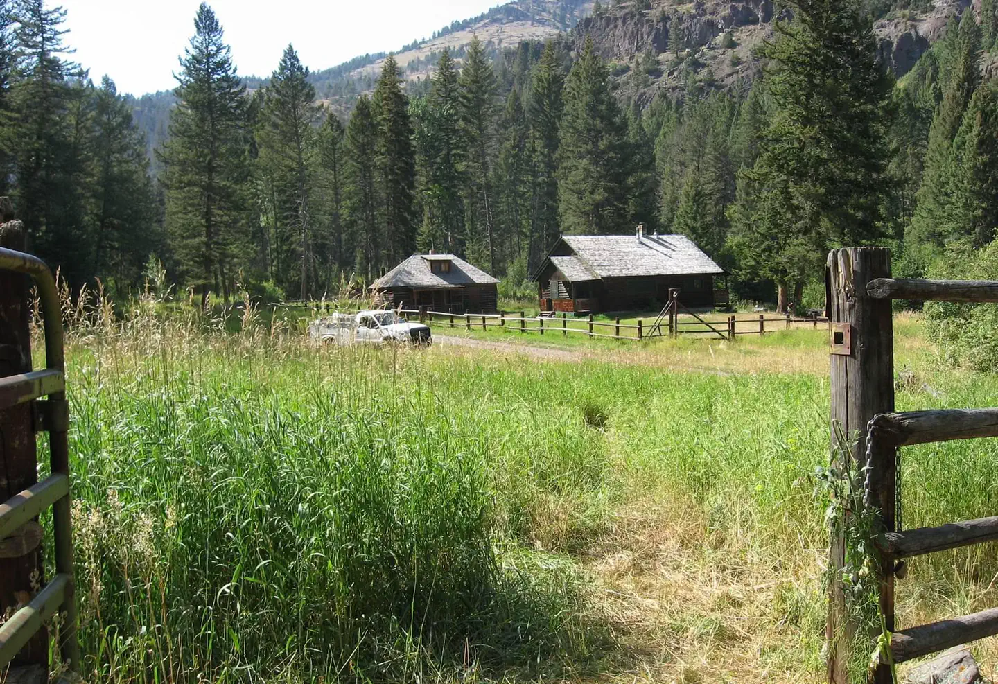 Big Creek Cabin — A corral is available.