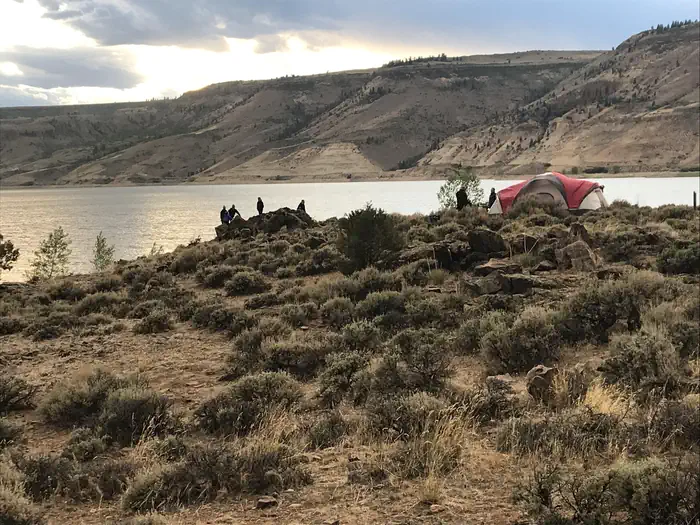 Elk Creek Campground — Tent Campers on the Lake Shore at Elk Creek Campground