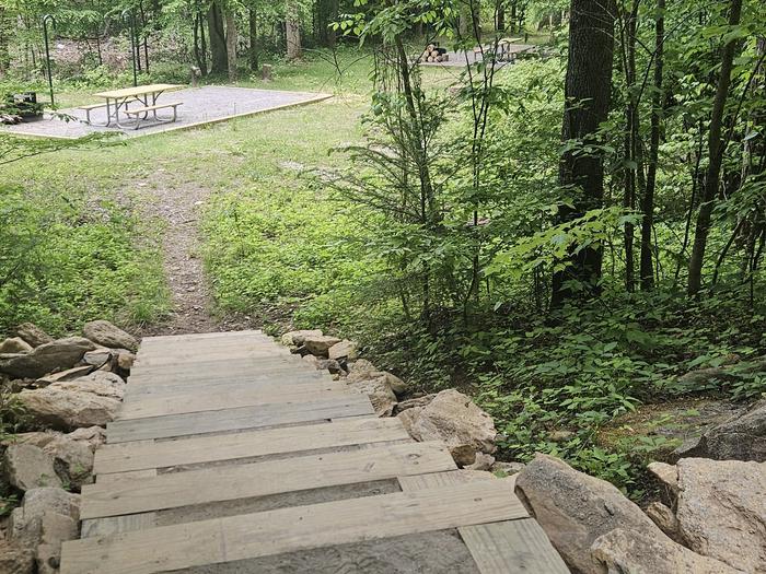 CURTIS CREEK CAMPGROUND (NC) — Stairs to Campsite