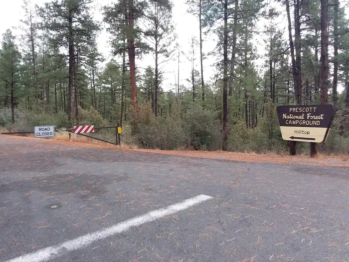 Hilltop Campground (AZ) — Hilltop Campground Entrance Gate and Sign