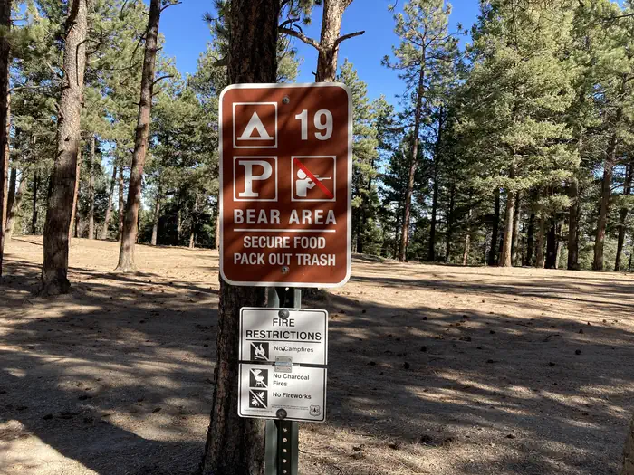 Rampart Range Recreation Area Designated Dispersed Camping — Example of a Designated Dispersed Site sign