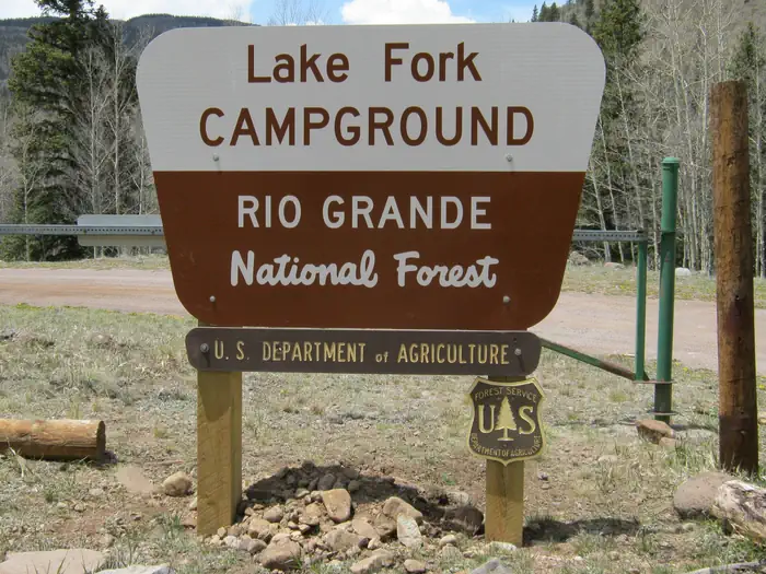 LAKE FORK(RIO GRANDE NATL FORE — Lake Fork CG Sign