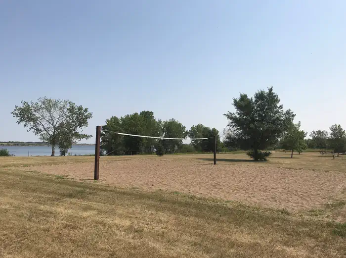 WOLF CREEK CAMPGROUND (ND) — Volleyball Court at Wolf Creek Campground on Lake Sakakawea
