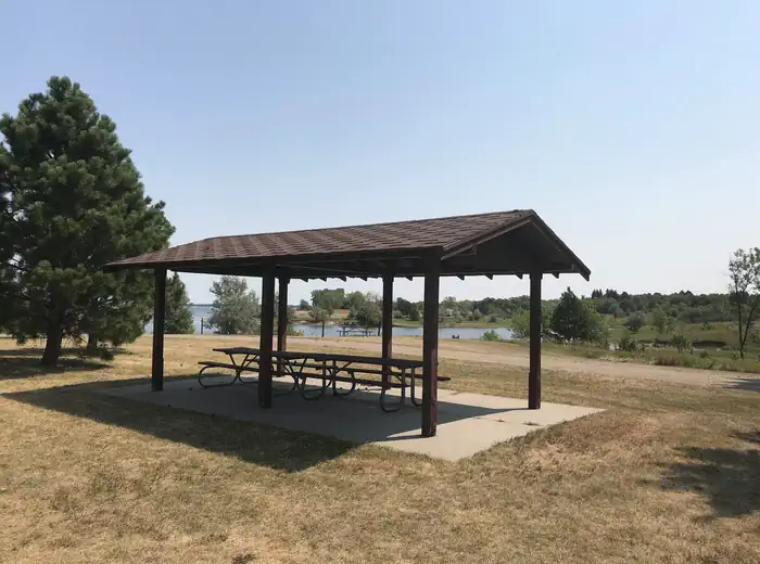 WOLF CREEK CAMPGROUND (ND) — Large Shelter at Wolf Creek Campground on Lake Sakakawea