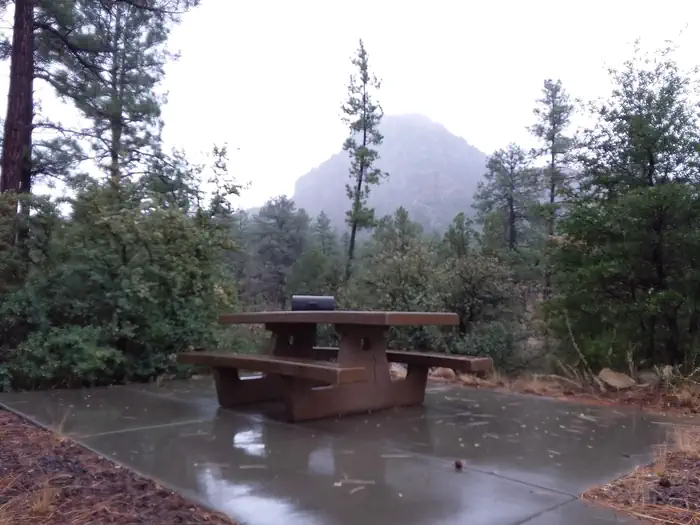 THUMB BUTTE — Picnic area with a View on a Rainy Day