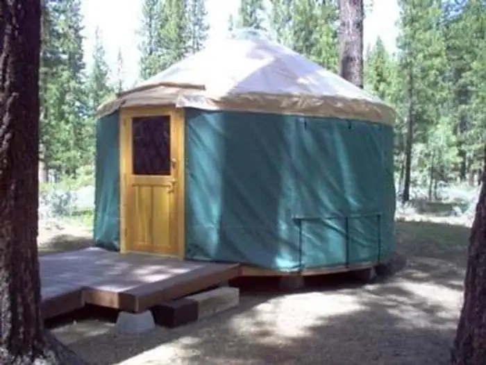 FALLEN LEAF CAMPGROUND — Example of a yurt campsite