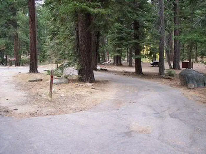 FALLEN LEAF CAMPGROUND — Example of a pull thru campsite