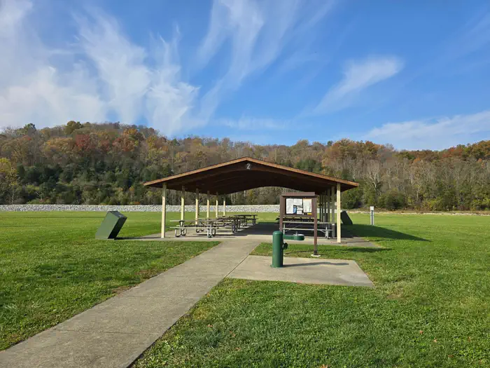 TAILWATER SHELTER 2 (BROOKVILLE LAKE) — TAILWATER PICNIC SHELTER #2 Mid-way view (BROOKVILLE LAKE)