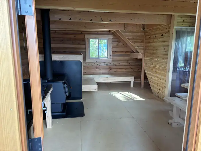 Porcupine Cabin — First floor interior.