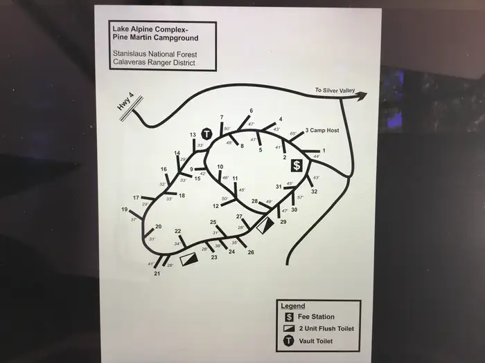 (Lake Alpine) Pine Marten — Campground map