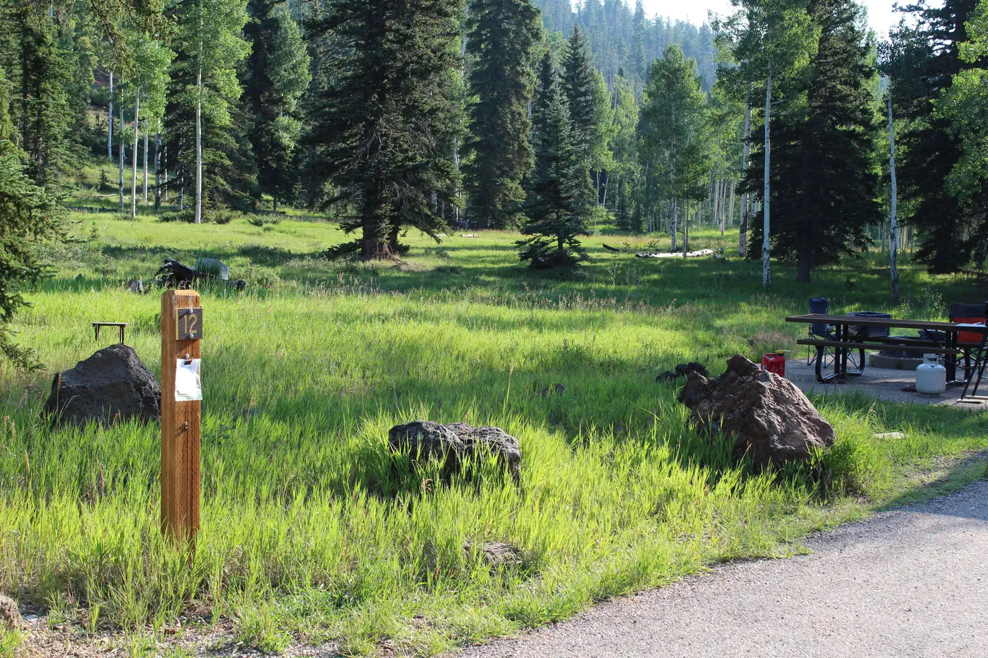 DUCK CREEK — A Loop site 12 nestled aginst this beautiful green meadow.