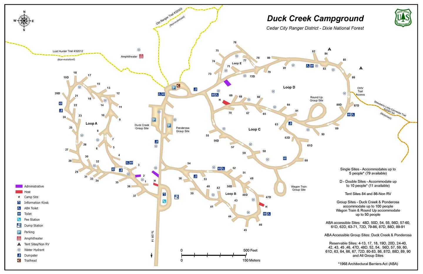 DUCK CREEK — Duck Creek Campground map