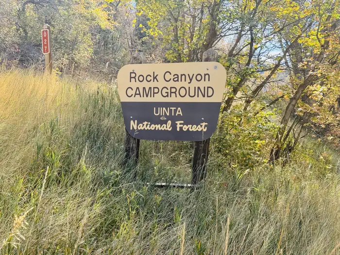 ROCK CANYON — Campground sign