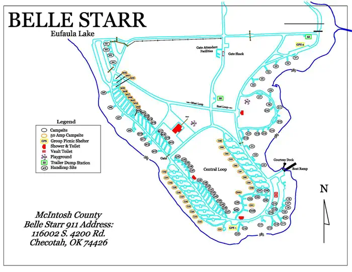 BELLE STARR — Belle Starr Park Map