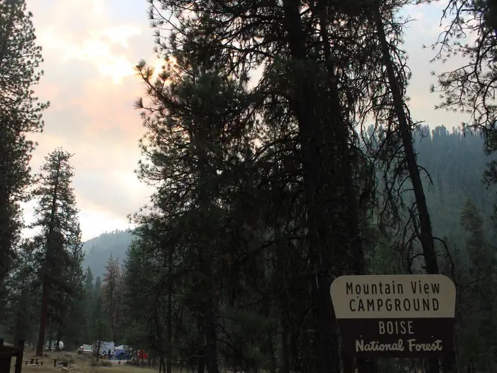 MOUNTAIN VIEW — Sunshines down behind trees in the mountain view campground