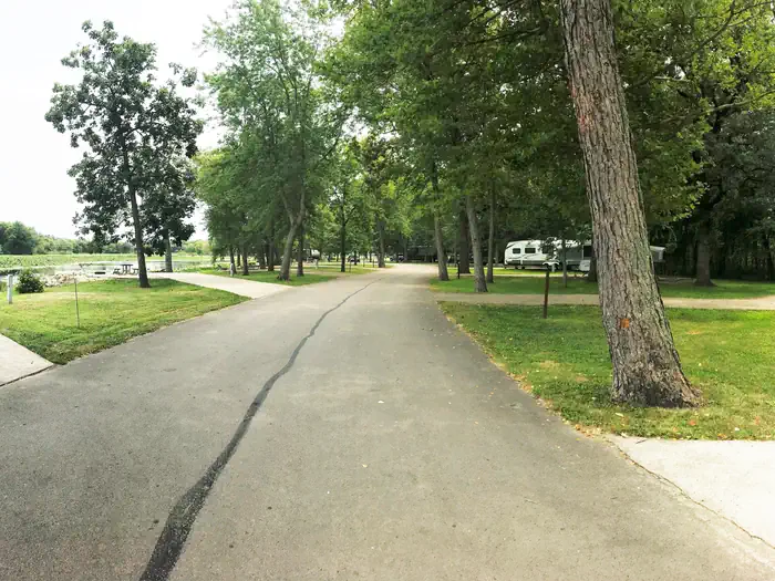 Thomson Causeway — View of roadway in Potter’s North campground loop.