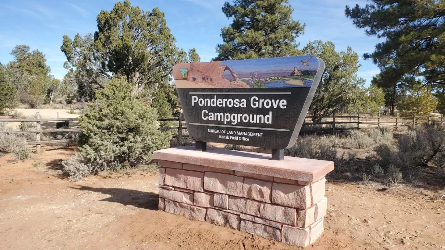Ponderosa Grove Campground — Entrance Sign
