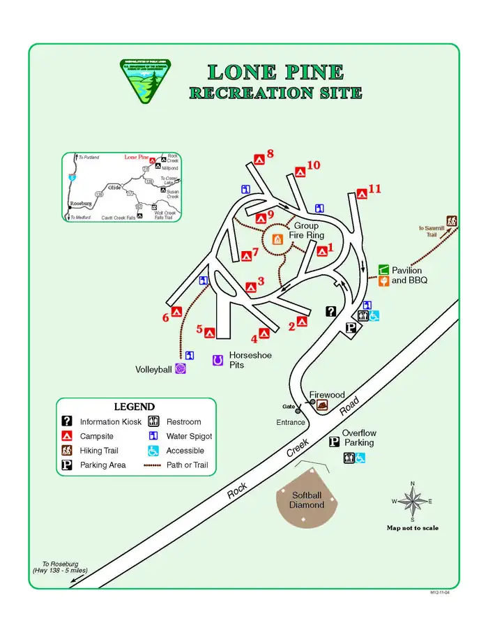 Lone Pine Group Campground — Lone Pine Site Map