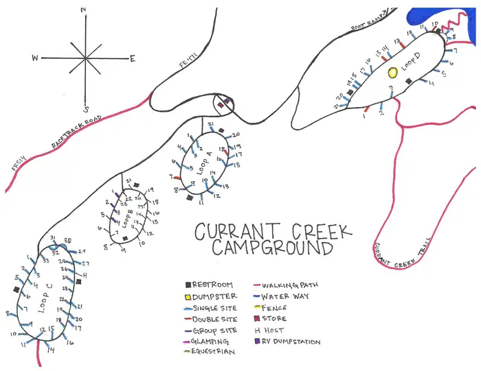 Currant Creek — Campground Map