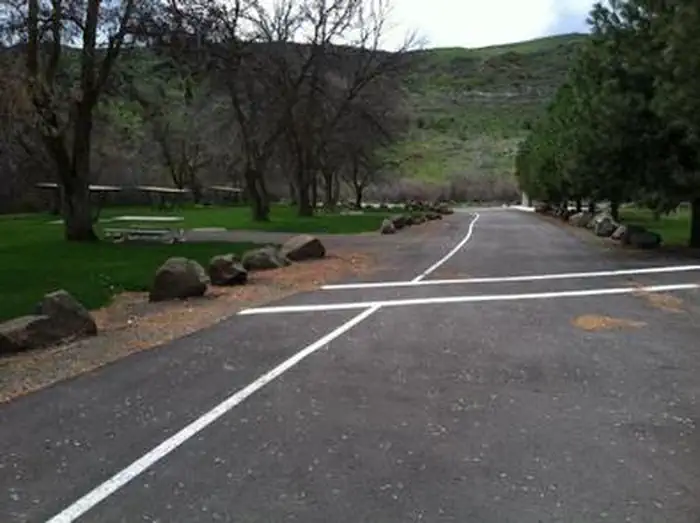 Mann Creek Campground — Mann Creek Campground paved road and cross walk