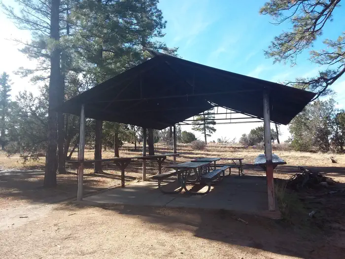 Elks Group Campground — Elks Group CG: Picnic Area, with tables