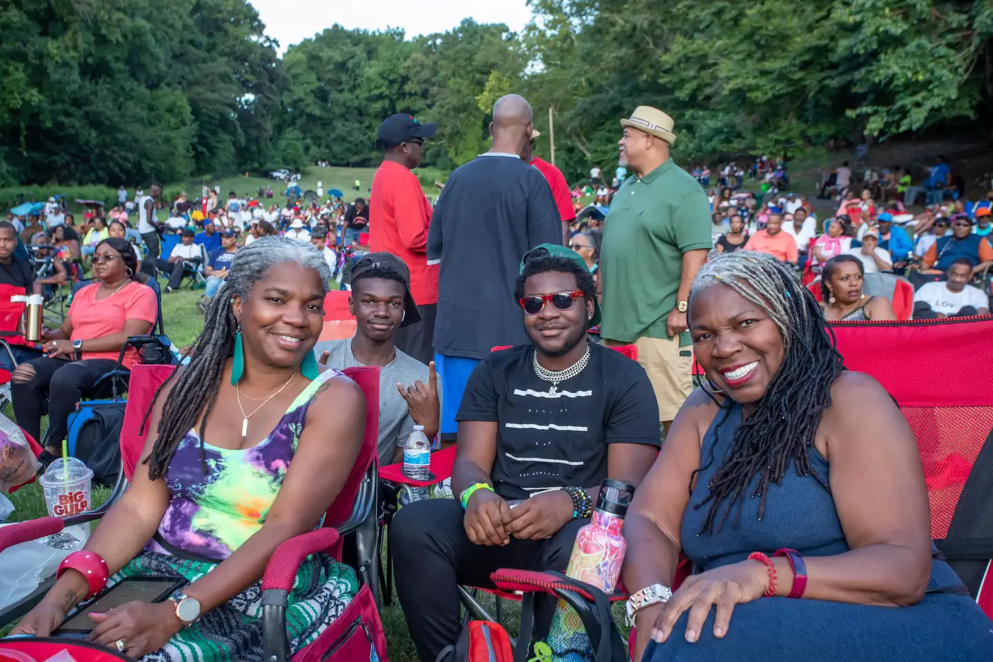 Fort Dupont Park Picnic Areas — Three people enjoy one of the Fort Dupont Summer Concerts