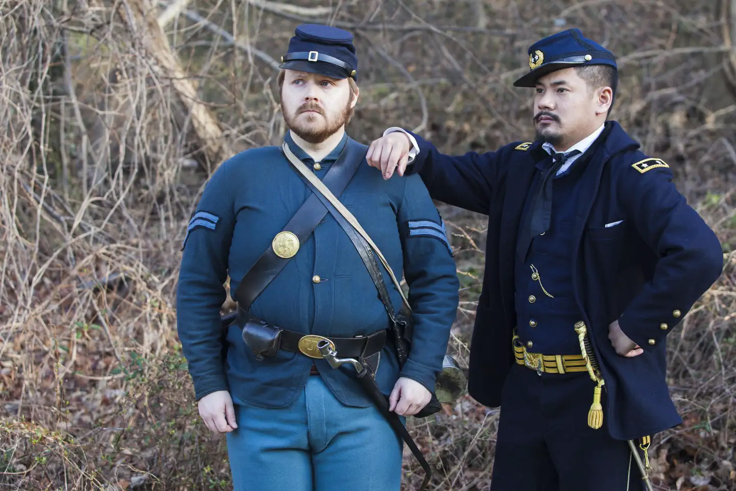 Fort Dupont Park Picnic Areas — Two rangers dressed in Civil War period costumes