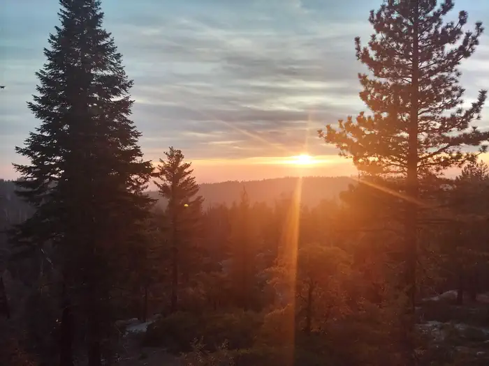 Sunset Campground (ca) — Sunset over ridge in Sunset Campground
