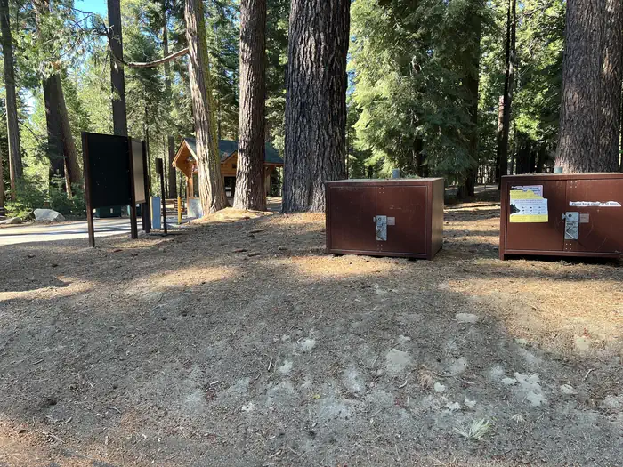 Sunset Campground (ca) — Overflow bear boxes near campground entrance