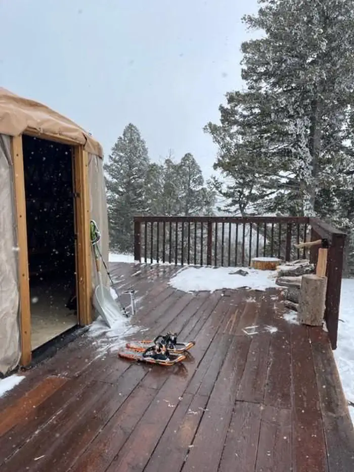Limber Flag Yurt β Front Deck
