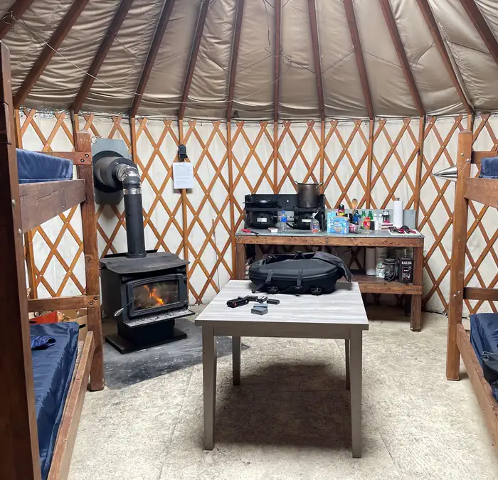 Limber Flag Yurt β Inside Limber Yurt