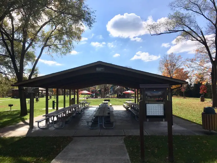 Delaware Lake Damsite Shelters β shelter is located closest to parking area