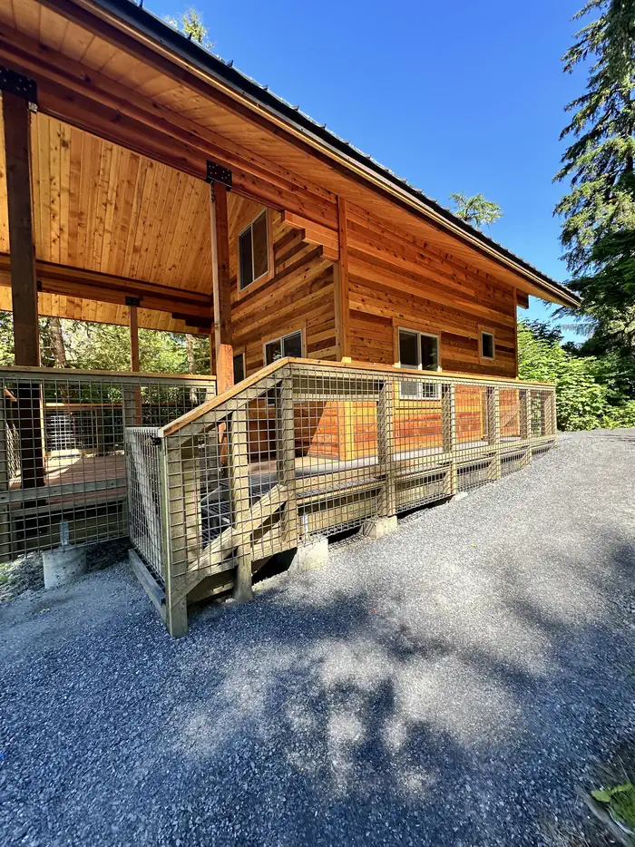 Anan Bay Cabin — Anan Bay Cabin with entrance ramp and gate