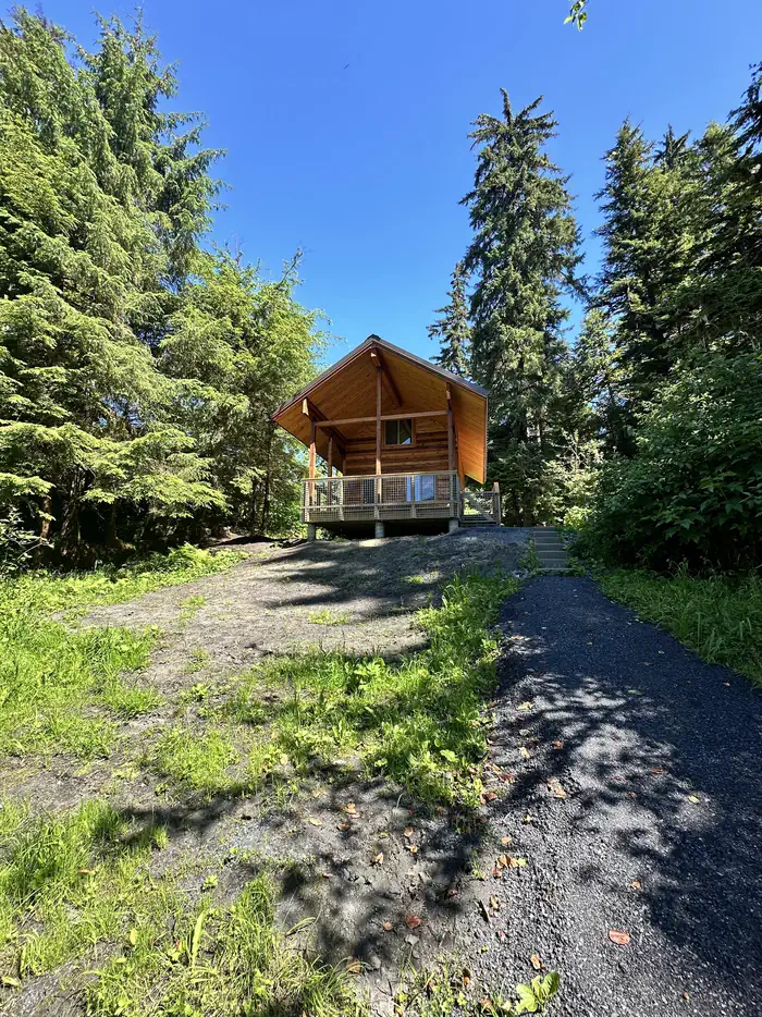 Anan Bay Cabin — Anan Bay cabin surrounded by trees