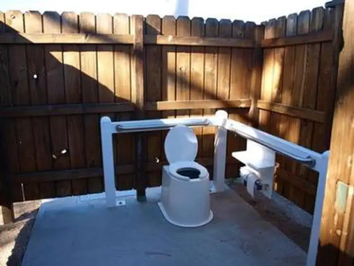 Ironwood Group Campground — Vault Toilet at Ironwood Group Camp