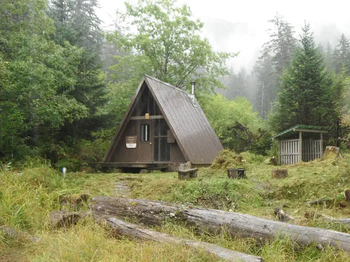 Garnet Ledge Cabin — Garnet Ledge Cabin surrounded by trees.
